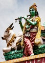 Close detail of statues on tranditional Hindi temples in India