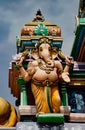 Close detail of statues on tranditional Hindi temples in India