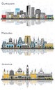 Madurai, Jodhpur and Gurgaon India City Skyline Set