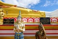 Mae Hia,Chiang Mai,Northern Thailand on Septemmber 13,2019:The figure of a deva clasping hands in token of worship in front of