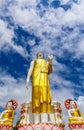 Mae Hia,Chiang Mai,Northern Thailand on Septemmber 13,2019:Standing Buddha Statue at Wat Phra That Doi Kham
