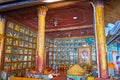 The glass paintings of Tales of Previous lives of Buddha, Wat Chong Klang Temple, on May 6 in Mae Hong Son, Thailand