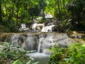 Mae Kae waterfall, limestone waterfall at Lampang Royalty Free Stock Photo