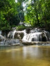 Mae Kae waterfall, limestone waterfall at Lampang Royalty Free Stock Photo