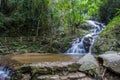 Fresh and cool atmosphere at Mae Kampong Waterfall in Ban Mae Kampong,Mae On sub-district,Chiangmai,northern Thailand. Royalty Free Stock Photo