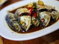 mae klong mackerels with sweet sauce in Thai style