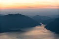 Mae Ping river view point. Mountain and lake at sunrise Royalty Free Stock Photo