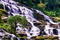 Mae Ya waterfall it beautiful most famous in Doi Inthanon National Park, Chiang mai, Thailand Royalty Free Stock Photo