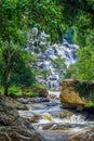 Mae Ya Waterfall in Doi Inthanon National Park,Jom Thong District,Chiang Mai province,Northern Thailand.One of the most beautiful Royalty Free Stock Photo