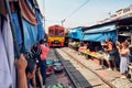 Maeklong railway market Royalty Free Stock Photo