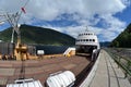 Mael vintage historical railway station . railway ferry service on Lake Tinn