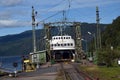 Mael vintage historical railway station . railway ferry service on Lake Tinn