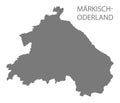 Maerkisch-Oderland grey county map of Brandenburg Germany