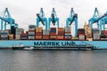 Maersk container ship Port of Rotterdam Royalty Free Stock Photo