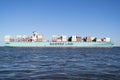 MAERSK GIBRALTAR on the river Elbe Royalty Free Stock Photo