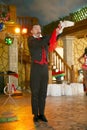 Maestro magician illusionist does show on the interior design scene. Royalty Free Stock Photo