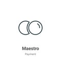 Maestro outline vector icon. Thin line black maestro icon, flat vector simple element illustration from editable payment concept