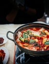 Maeuntang - Hot spicy Korean fish soup in hot pot in Yeosu city