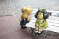 Mafalda Characters Playing Sidewalk Statues Comics