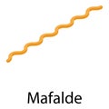 Mafalde pasta icon, isometric style