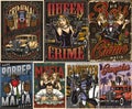 Mafia colorful vertical posters set