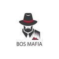 Mafia logo vector illustration of man in hat