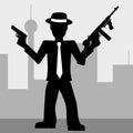 Mafia man with guns Royalty Free Stock Photo