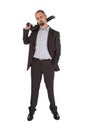 Mafia man is holding a shotgun Royalty Free Stock Photo