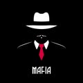 Mafia man silhouette. Royalty Free Stock Photo