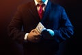 Mafia man counting money. Royalty Free Stock Photo