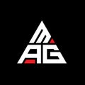 MAG triangle letter logo design with triangle shape. MAG triangle logo design monogram. MAG triangle vector logo template with red Royalty Free Stock Photo