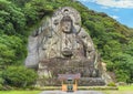 Magaibutsu statue of giant buddha Daibutsu Yakushi Nyorai of Nihonji temple in Mount Nokogiri. Royalty Free Stock Photo