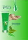 Magazine advertising design on hand hygiene product.