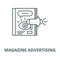 Magazine advertising vector line icon, linear concept, outline sign, symbol