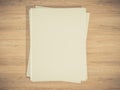 Magazine cover with blank white page mockup on vintage wooden substrate Royalty Free Stock Photo