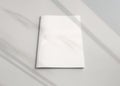 Magazine cover with soft shadows Mockup. Blank template of a catalog on white. 3D rendering Royalty Free Stock Photo