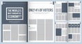 Magazine layout. Mockup template of modern magazine advertisement brochure cover design with place for text and photos Royalty Free Stock Photo