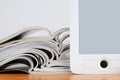 Magazines and ereader Royalty Free Stock Photo