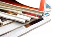 Magazines heap detail Royalty Free Stock Photo