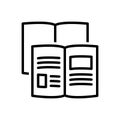 Black line icon for Magazines, periodicals and journal