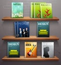 Magazines On Shelves Royalty Free Stock Photo