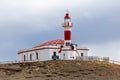Magdalena Island Lighthouse Panorama, Famous Antarctic Penguin Colony Strait of Magellan Chile Royalty Free Stock Photo