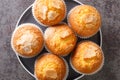 Magdalenas with sugar and lemon the typical spanish plain muffins. Horizontal top view Royalty Free Stock Photo