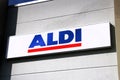 Magdeburg, Germany - April 14, 2024: ALDI supermarket in Boerdepark, a shopping mall in the southwest of the city of Magdeburg