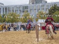 Magdeburg, Germany - 29.08.2014: Kaiser-Otto-Fest. Reconstruction of historical events of the city. Spectacular jousting