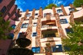 Inner courtyard with fountain in the green citadel, a residential building, commercial building and hotel of the artist