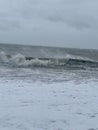 Waves hitting Selsey beach