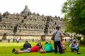 Magelang - December, 2021 : Borobudur is a Mahayana Buddhist temple. Royalty Free Stock Photo