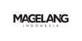 Magelang in the Indonesia emblem. The design features a geometric style, vector illustration with bold typography in a modern font