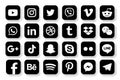 MAGELANG, INDONESIA - MAY 25, 2021: Set popular social media icons. Facebook, instagram, twitter, youtube, pinterest, behance,